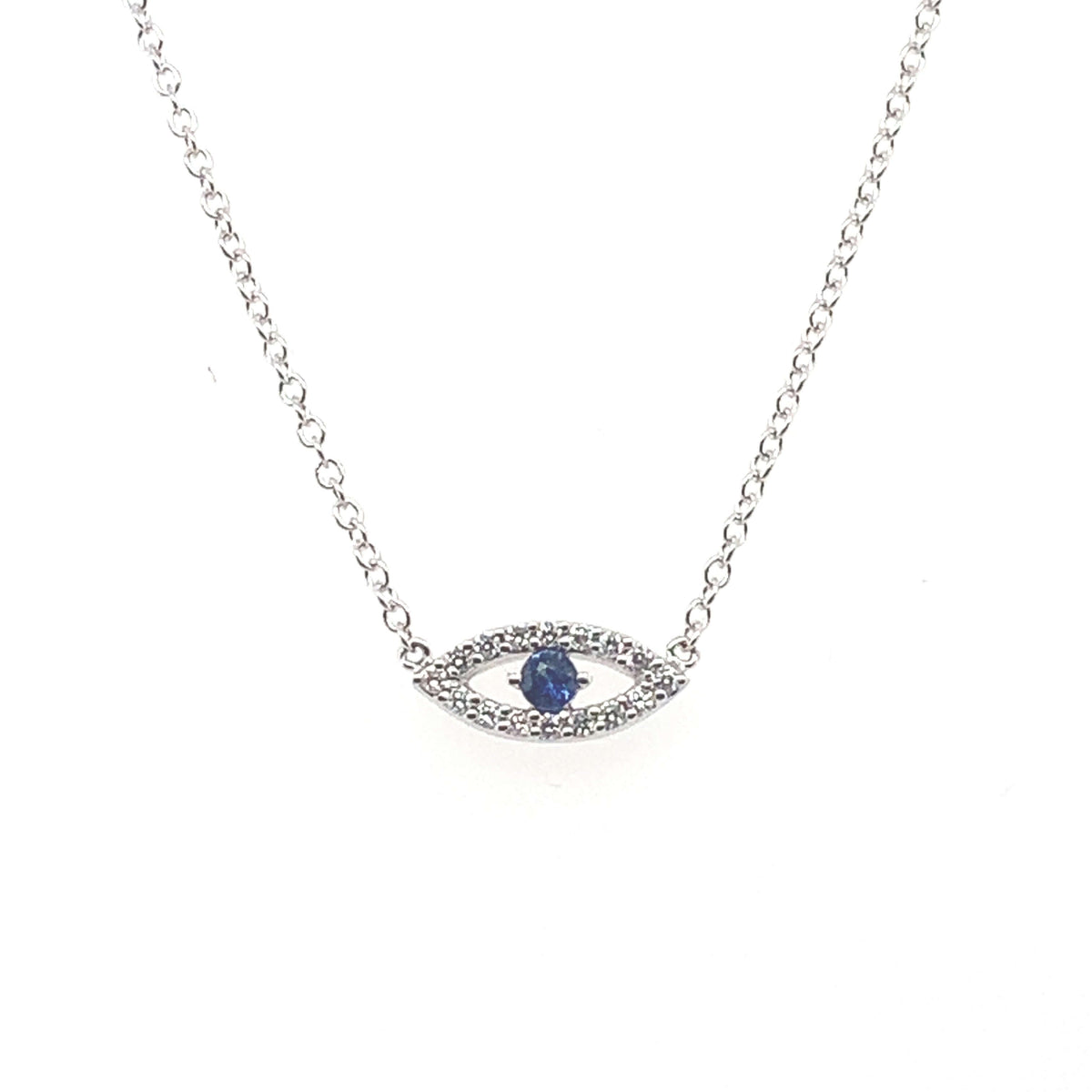 BJ 18kt White Gold Diamond &amp; Sapphire Necklace 17146LPBDZ