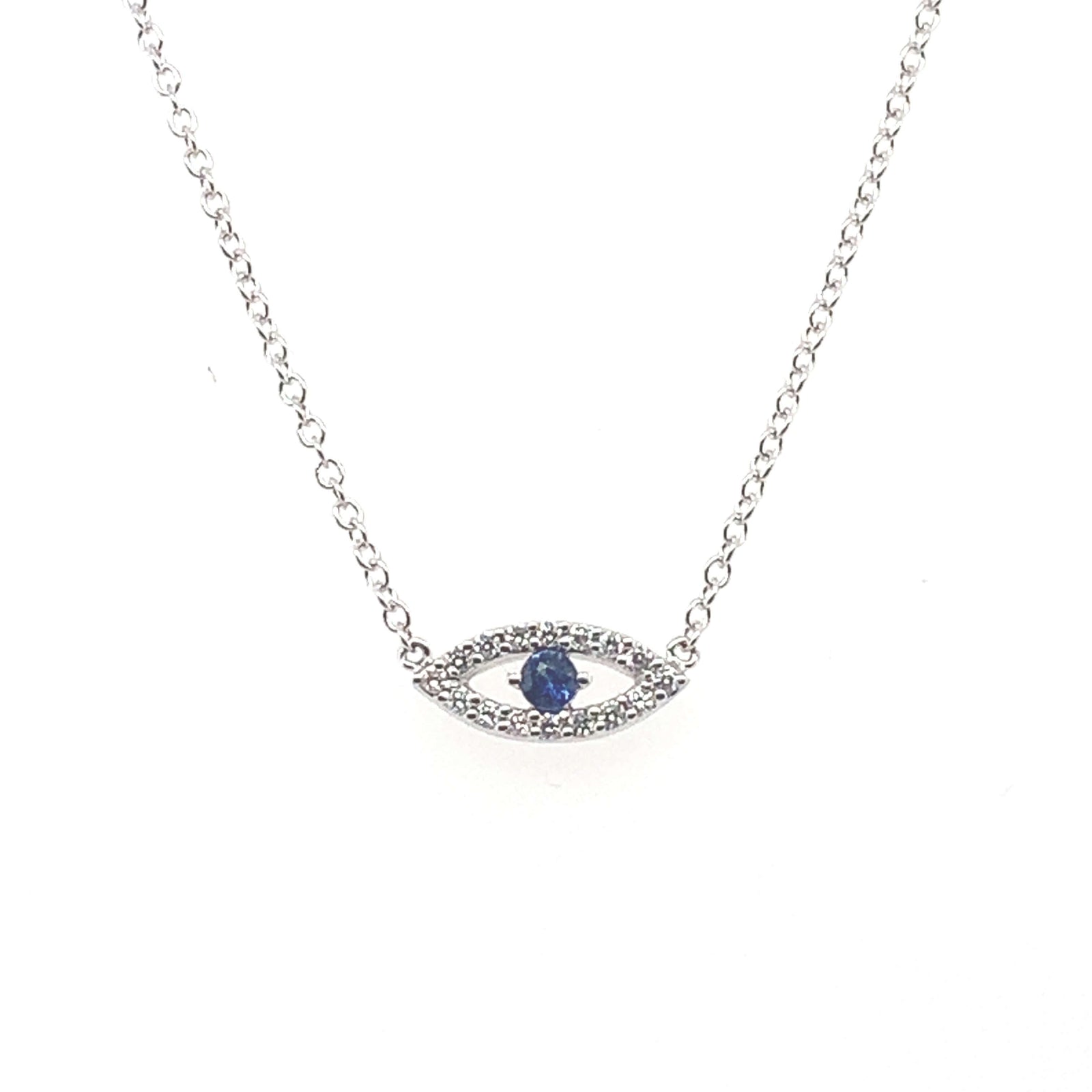BJ 18kt White Gold Diamond & Sapphire Necklace 17146LPBDZ