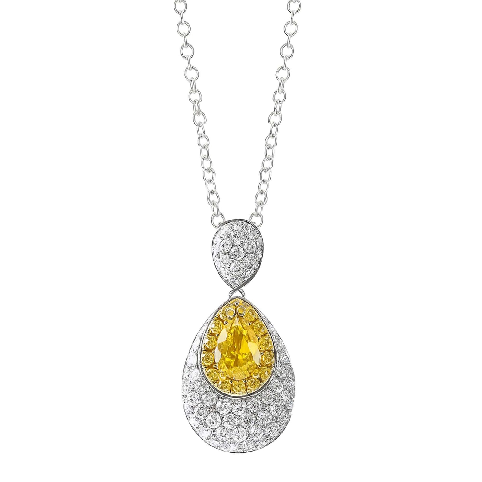 BJ Diamond & Fancy YW & DM Necklace 17543PBDFY DM0.40 FY 0.09 FYTG 0.47CT