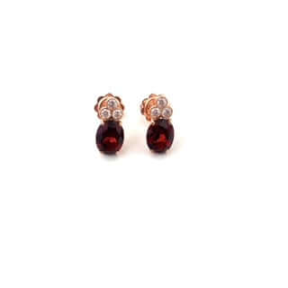 BJ Diamond & Garnet Earrings 17556ORDGR DM 0.21ct GR.0.58ct