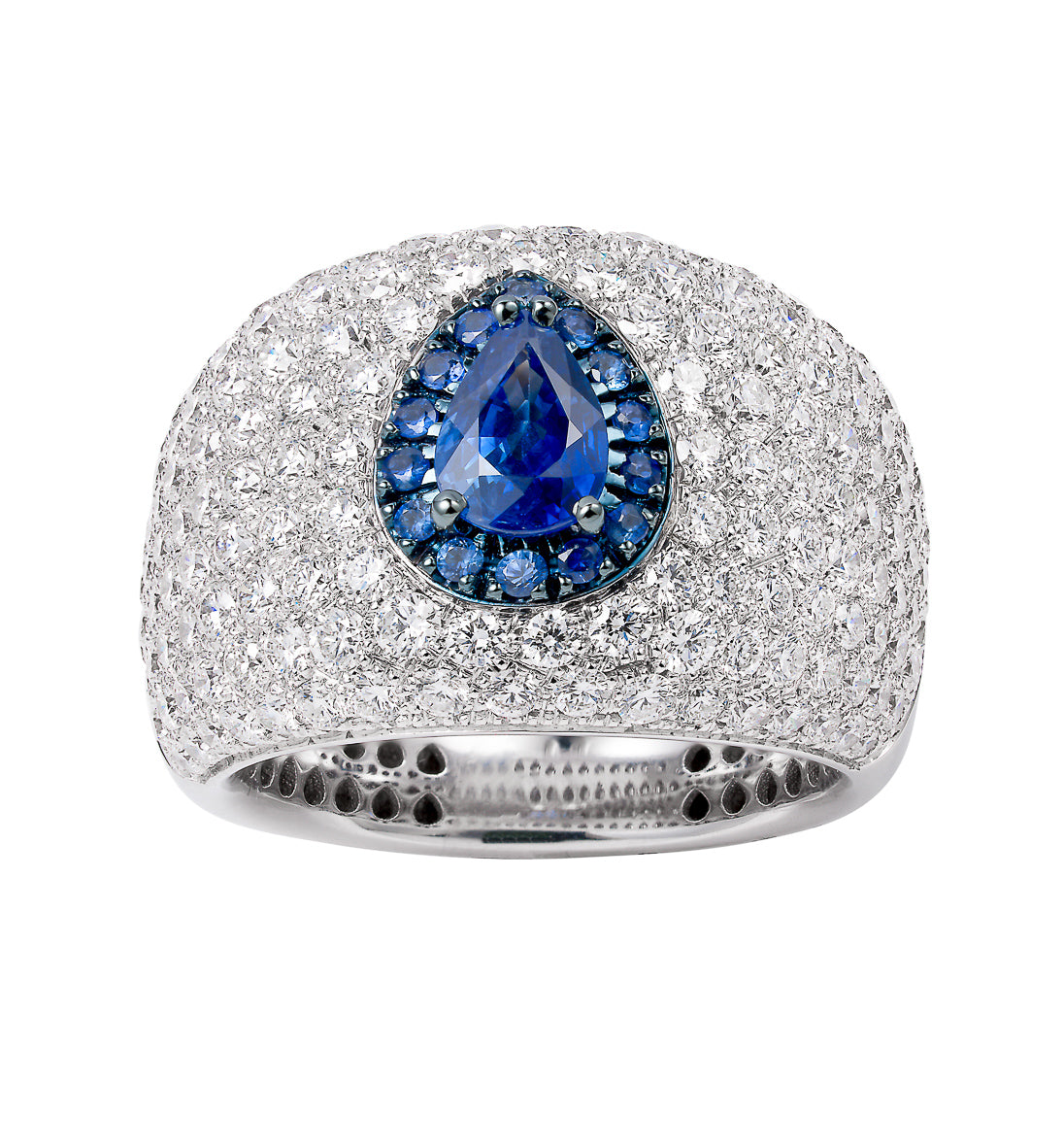 BJ Sapphire 0.78ct/0.17ctw & Diamond 2.99ctw Ring 17690ABDZ