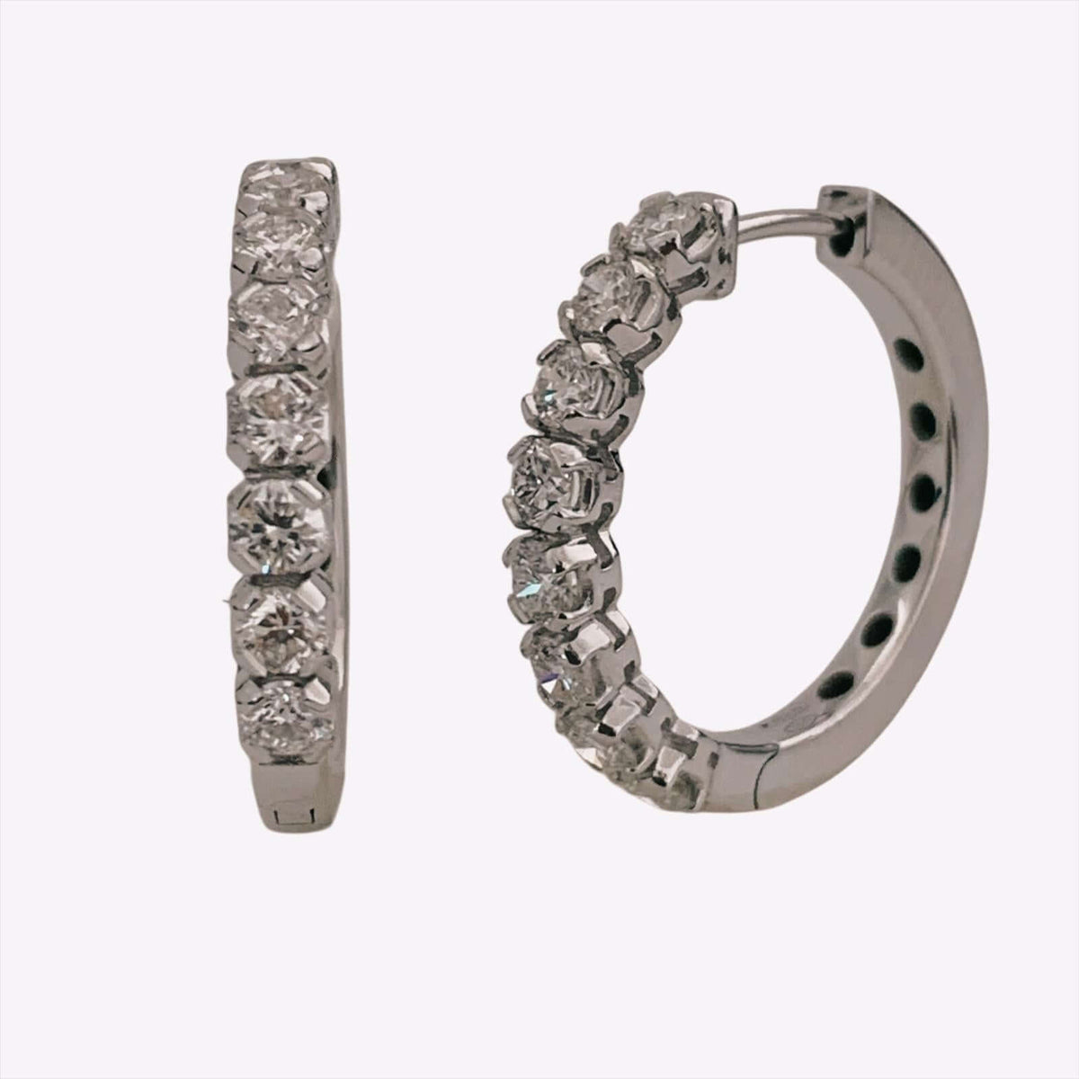 BJ Diamond Hoop Earrings 1.33ct 18046OB10D
