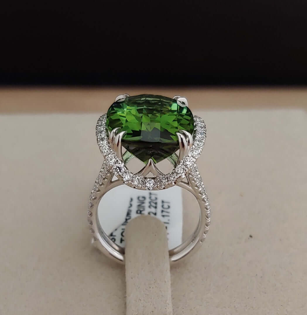 Bandiera Jewellers Special Tourmaline and Diamond Cocktail Ring AJ-RW18041
