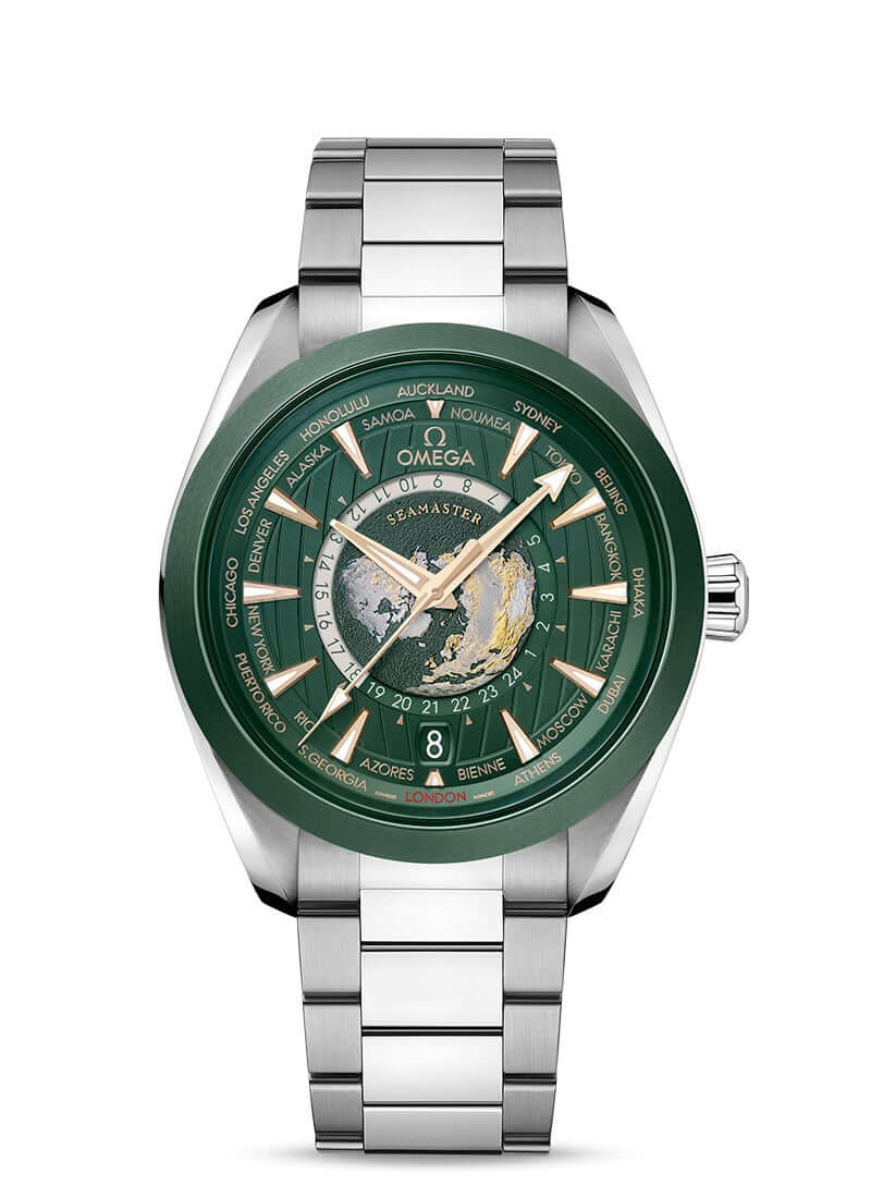 Omega Aqua Terra GMT Worldtimer 220.30.43.22.10.001 Bandiera Jewellers