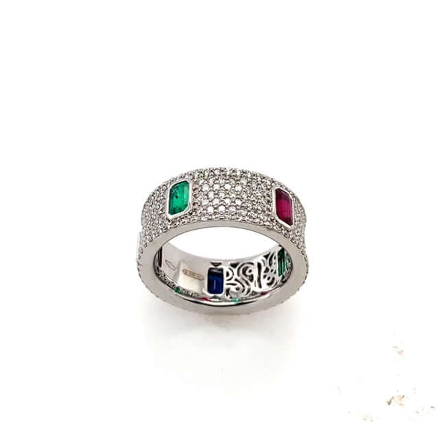 Bandiera Jewellers Diamond and Multi-Colour Gemstone Ring 3192AM44829