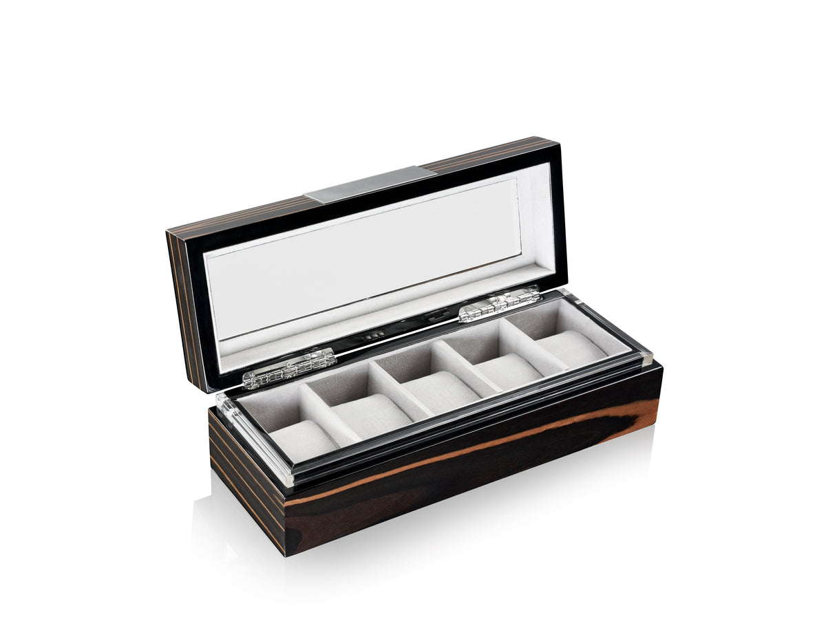 Executive 5 Watches Macassar & Gray Box