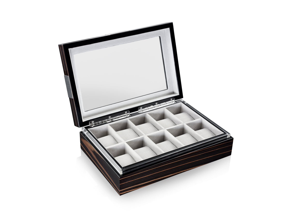 Executive 10 Watches Macassar & Gray Box