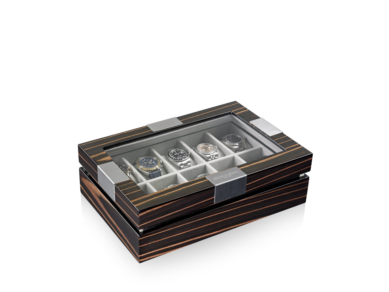 Executive 10 Watches Macassar & Gray Box