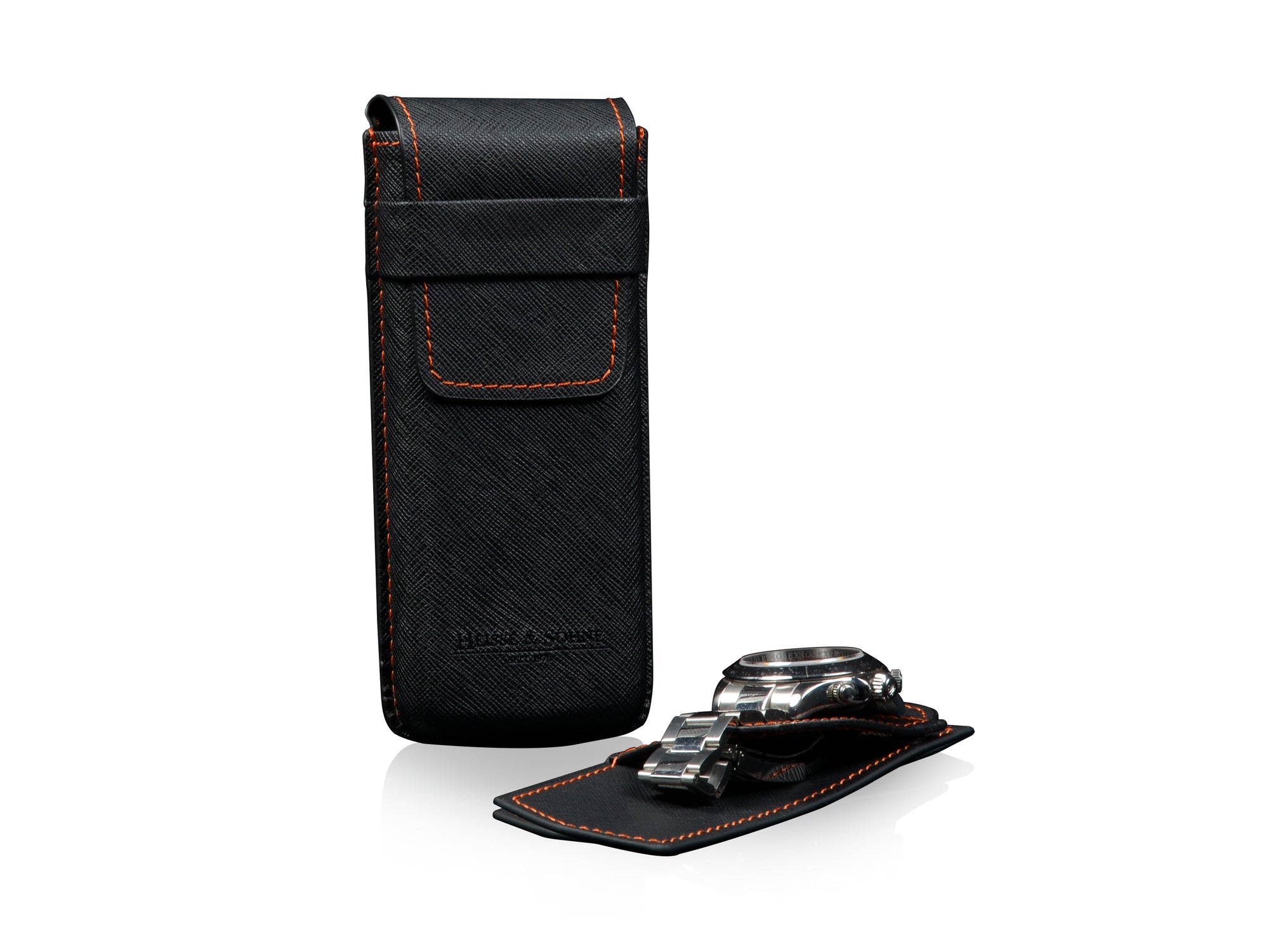 Mondo Saffiano Black & Orange