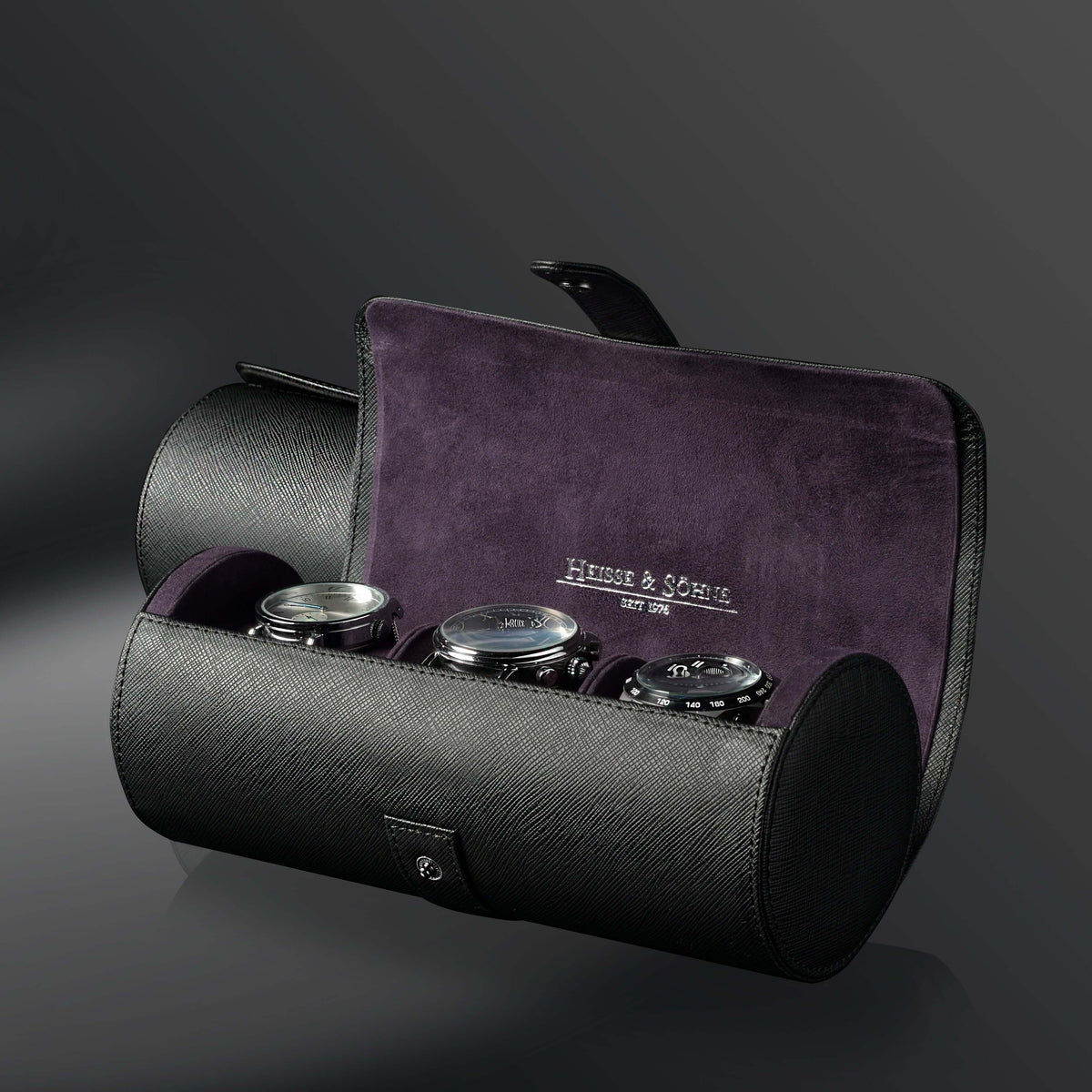 Rondo 3 Watch Roll Black & Purple