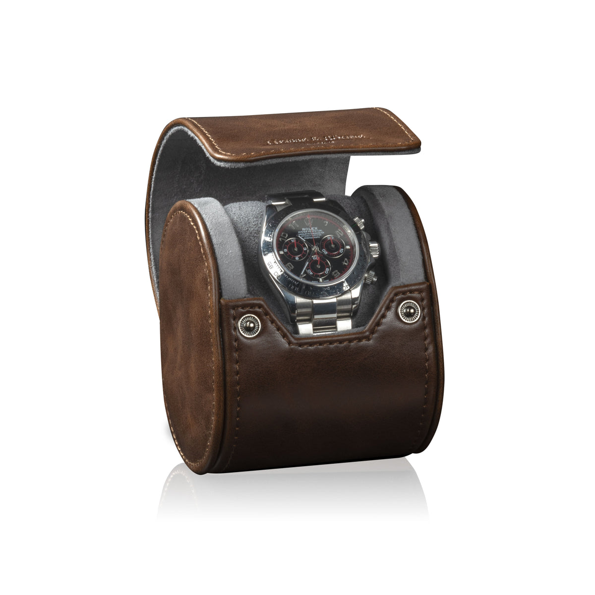 Vintage Single Watch Roll Brown