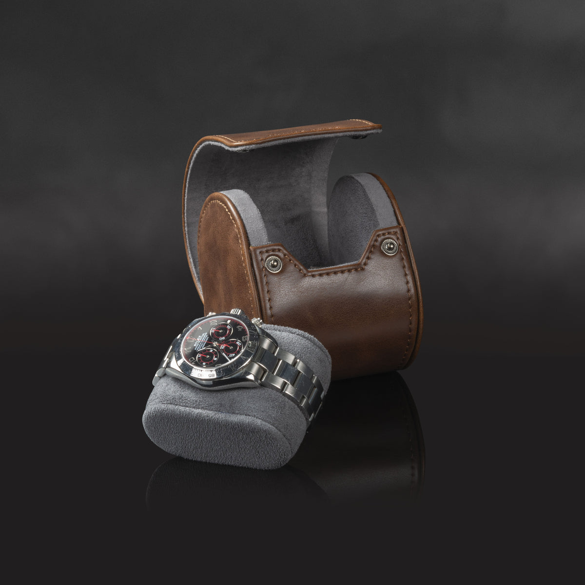 Vintage Single Watch Roll Brown