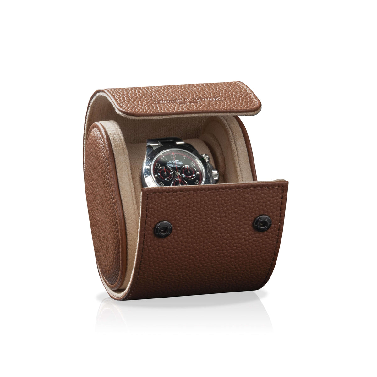 Charles Single Watch Roll Brown & Cream