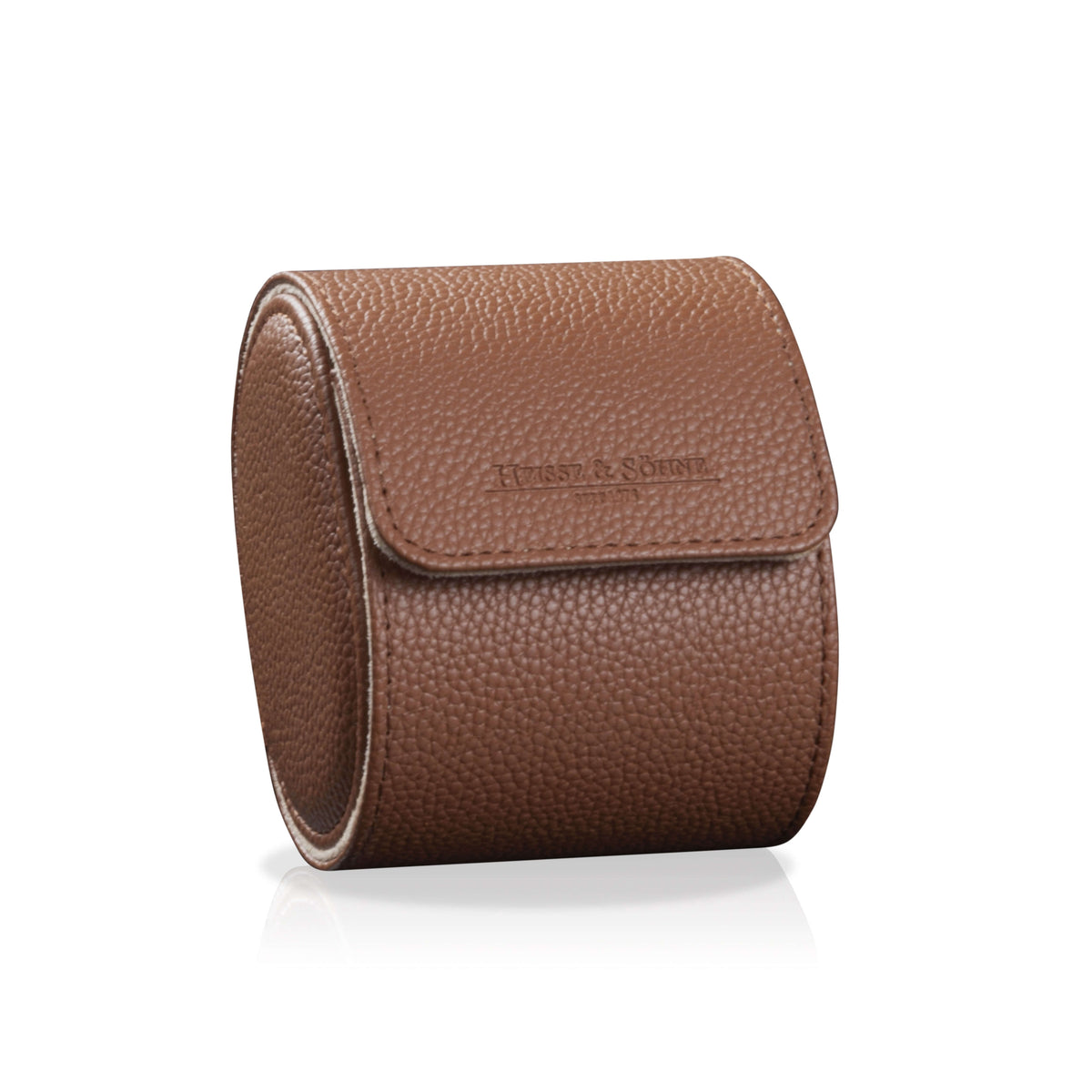 Charles Single Watch Roll Brown & Cream