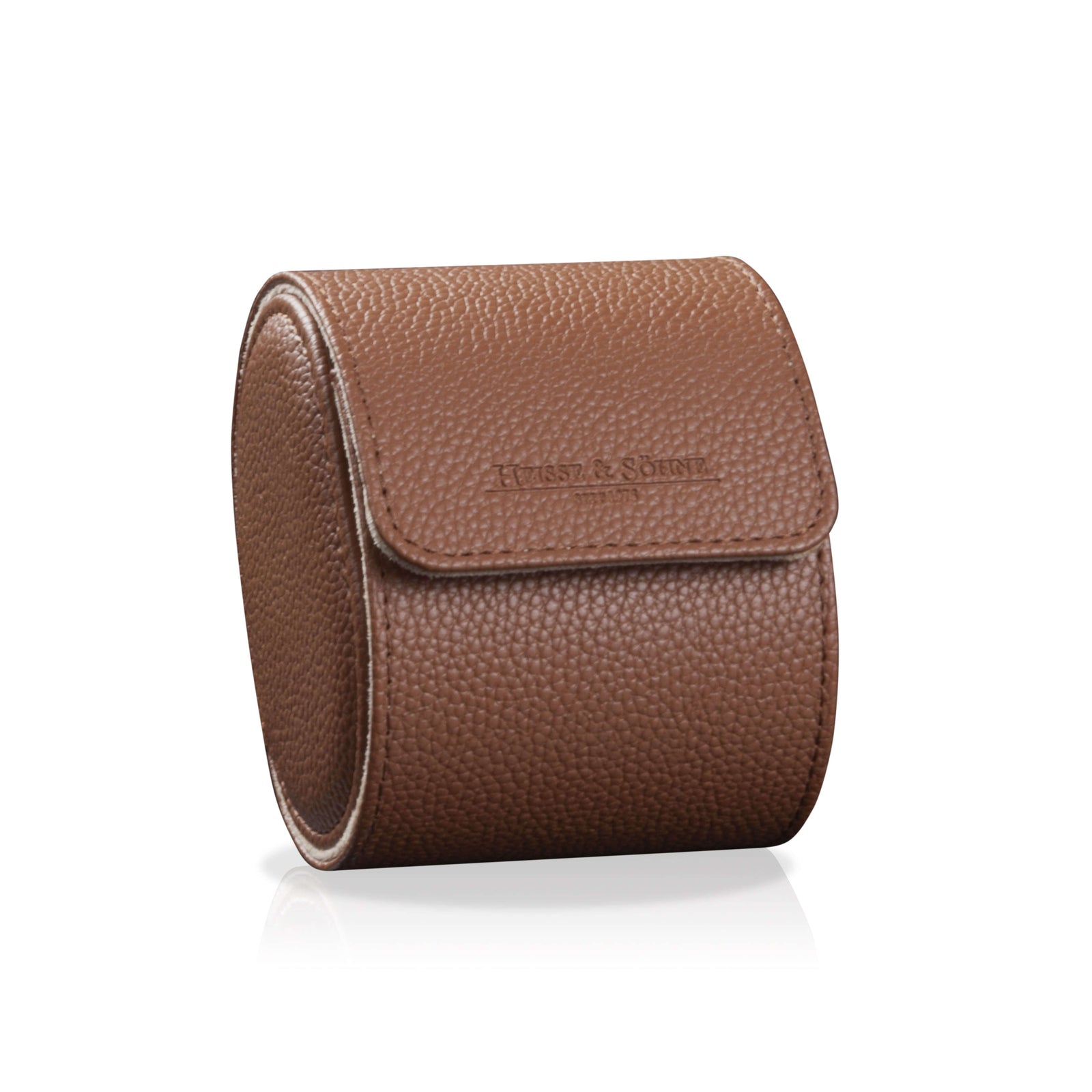 Charles Single Watch Roll Brown & Cream