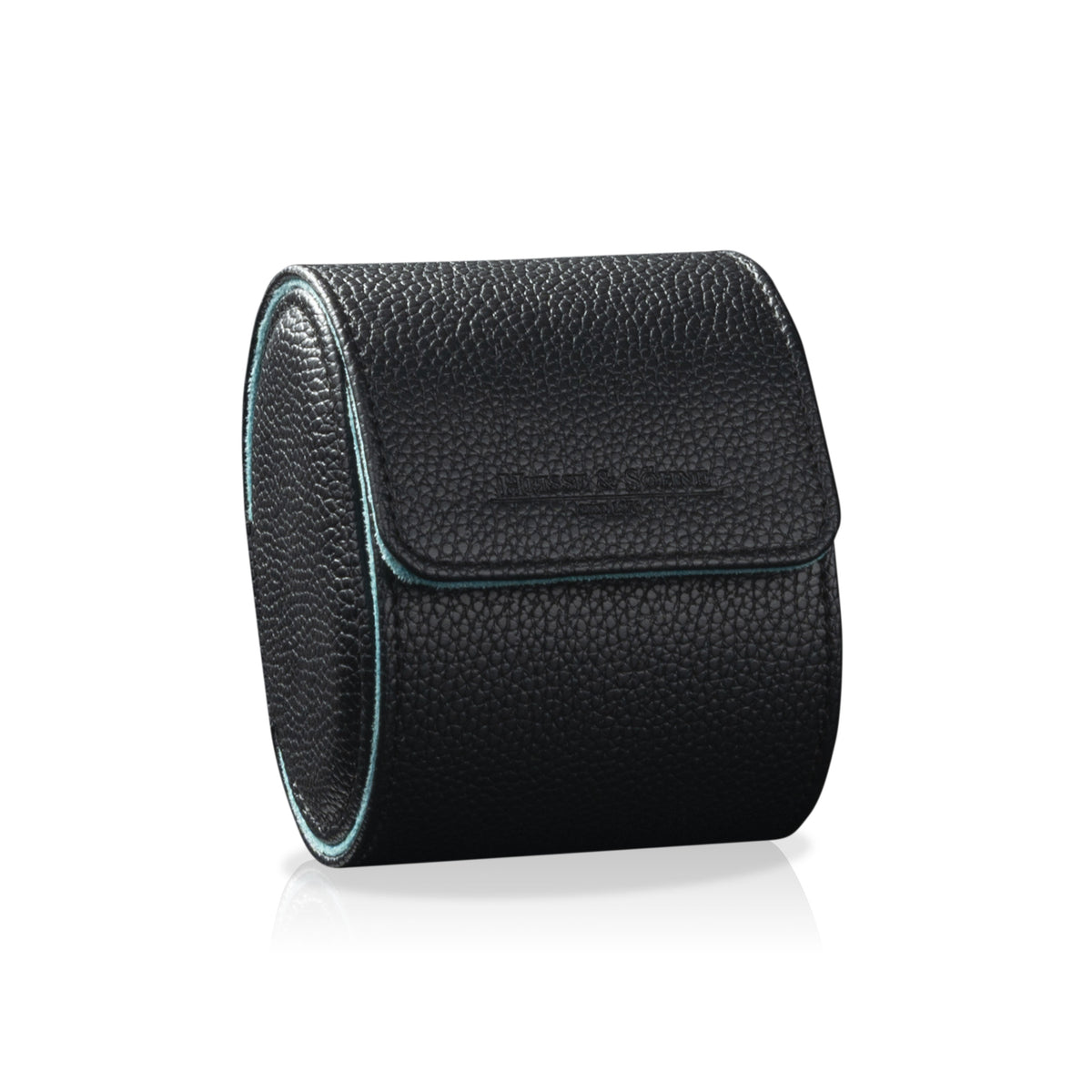 Charles Single Watch Roll Black & Turquoise