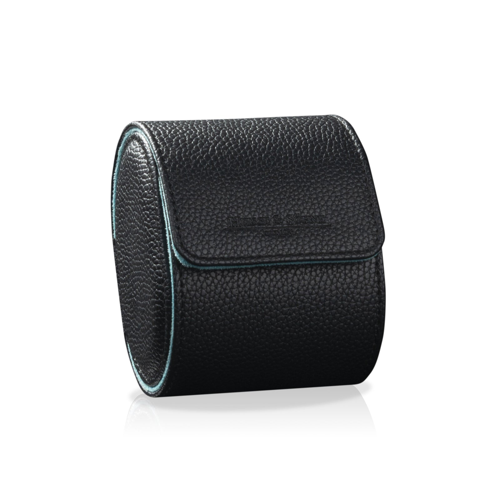 Charles Single Watch Roll Black & Turquoise