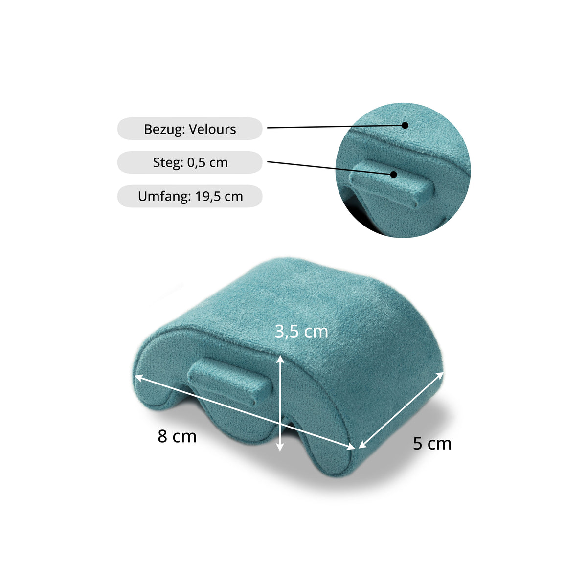 Charles Single Watch Roll Black & Turquoise