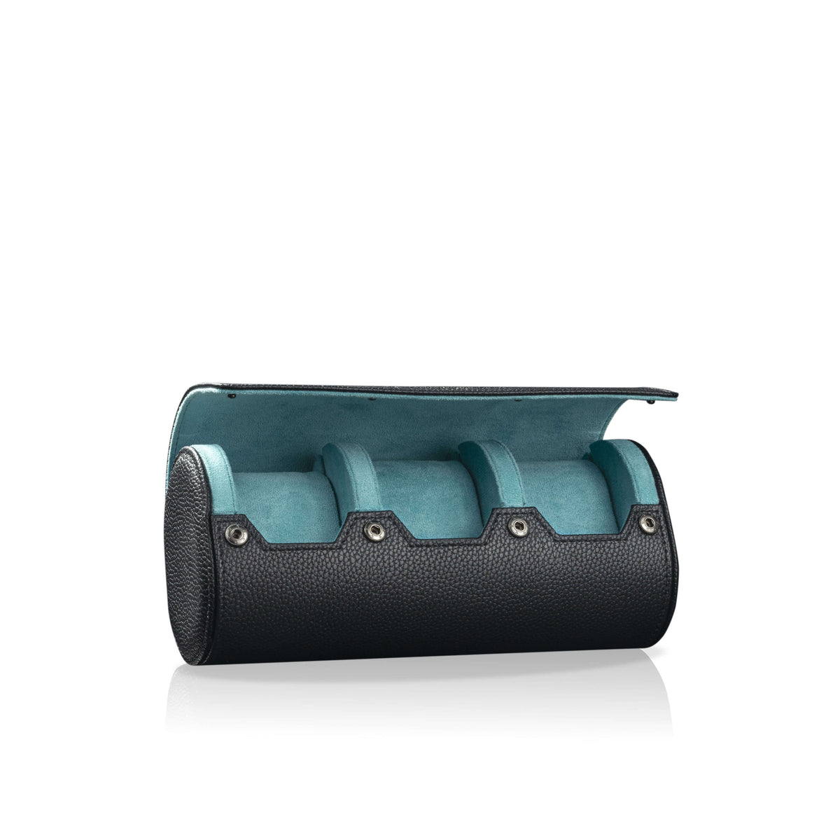 Charles Triple Watch Roll Black & Turquoise