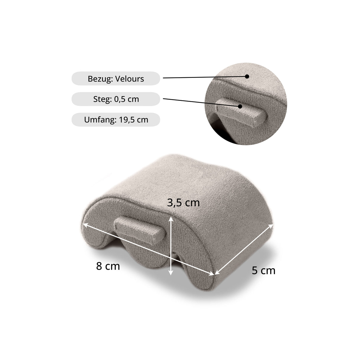 Charles Triple Watch Roll Grey & Grey