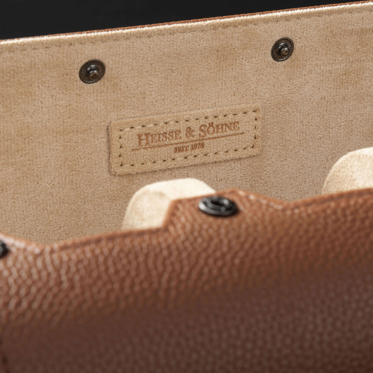 Charles 5 Watch Roll Brown & Cream