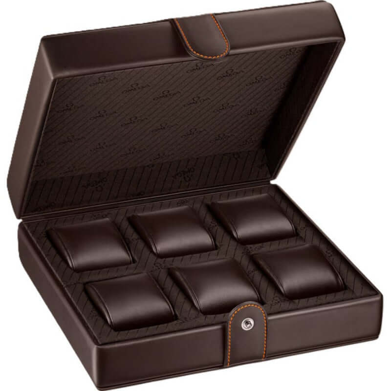 Omega Fine Leather Watch Box - Brown 7070320012 Bandiera Jewellers