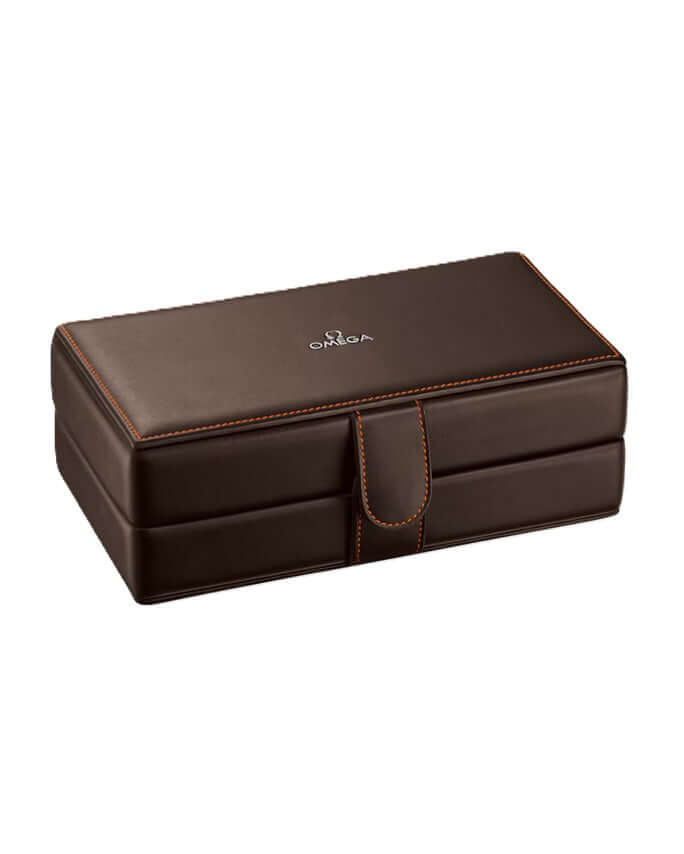 Omega Fine Leather Watch Box - Brown 7070320013 Bandiera Jewellers