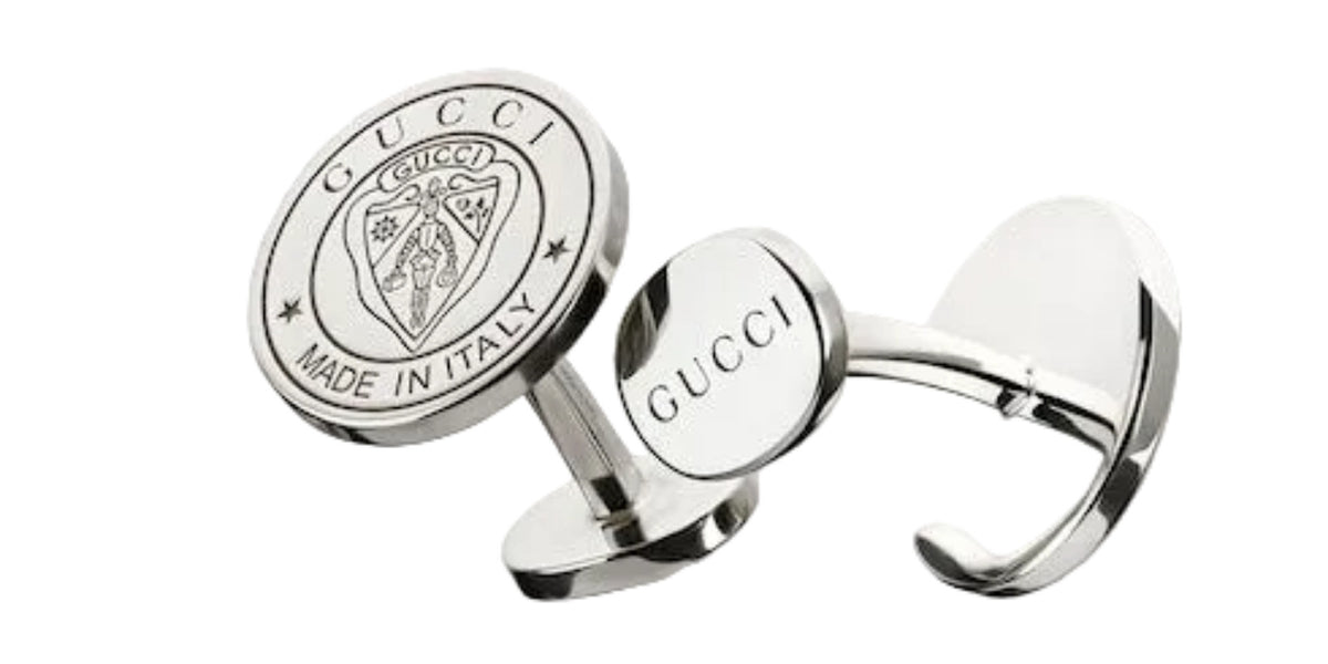 GUCCI Crest Silver Cufflinks YBE87424900100U Bandiera Jewellers