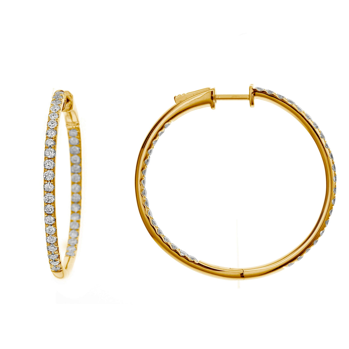 Bandiera Jewellers Diamond Hoop Earrings 1.00 AER-14718-Y