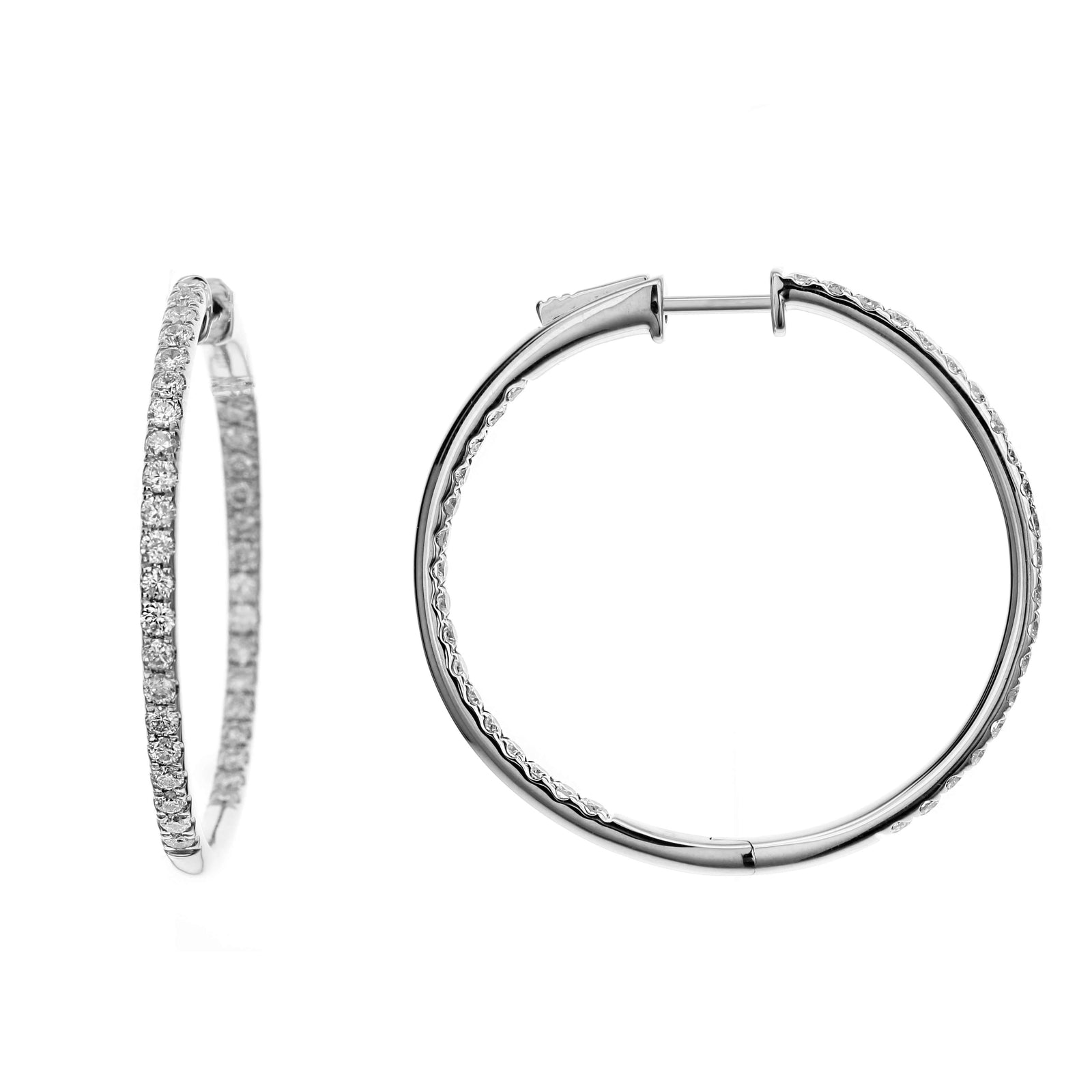 Bandiera Jewellers Diamond Hoop Earrings 1.00 AER-14718