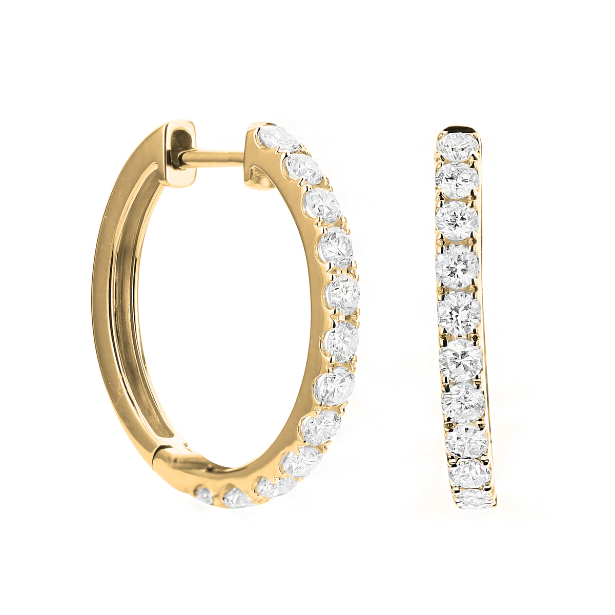 Bandiera Jewellers Diamond Hoop Earrings 0.75ctw AER-18860-Y