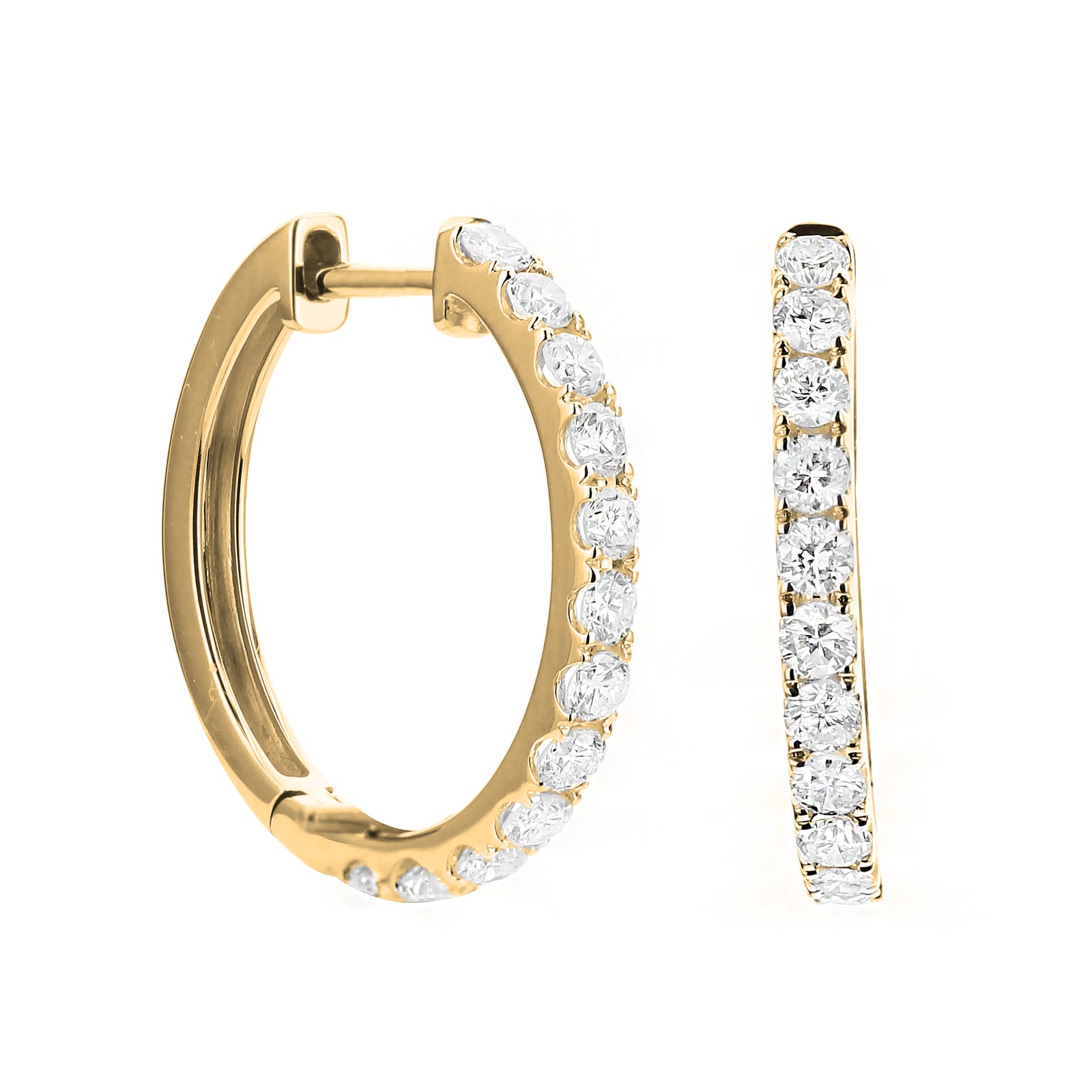 Bandiera Jewellers Diamond Hoop Earrings 0.75ctw AER-18860-Y