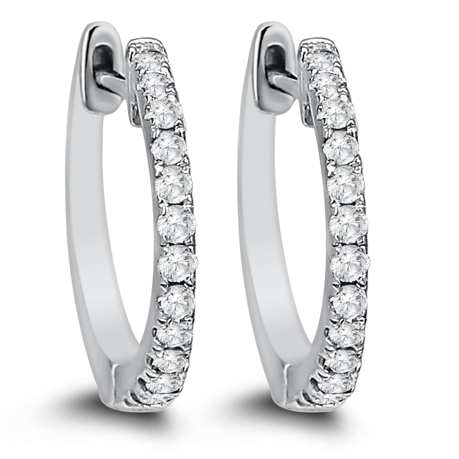 Diamond Hoop Earrings 0.18ct AER-9846-1-18KT Bandiera Jewellers