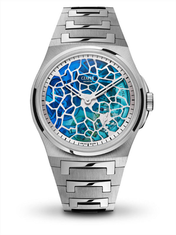 Czapek & Cie Antarctique, Squelette Plique-à-jour, Polar Blue Bandiera Jewellers