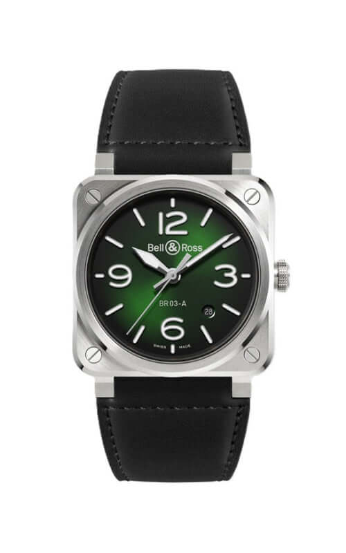 Bell &amp; Ross BR-03 Green BR03A-GN-ST/SCA Bandiera Jewellers