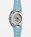 Watch with a blue strap and visible mechanical components on a white background

Bell & Ross BR-X5 Ice Blue Steel BRX5R-IB-ST/SRB Bandiera Jewellers