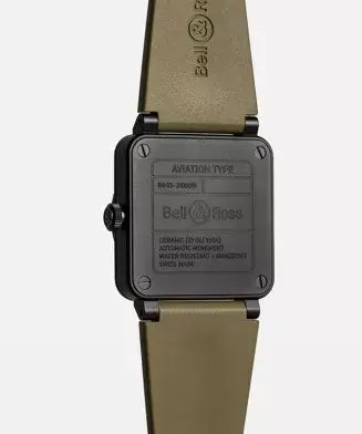 Bell & Ross watch with a brown strap and black case on a white background

Bell & Ross BR-03 Military Ceramic BR03A-MIL-CE/SRB Bandiera Jewellers