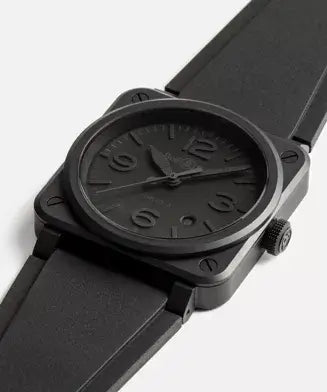 Black watch with a black strap on a white background

Bell & Ross BR-03 Phantom BR03A-PH-CE/SRB Bandiera Jewellers