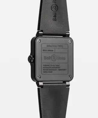 Bell & Ross watch back with engraved text on a white background

Bell & Ross BR-03 Phantom BR03A-PH-CE/SRB Bandiera Jewellers