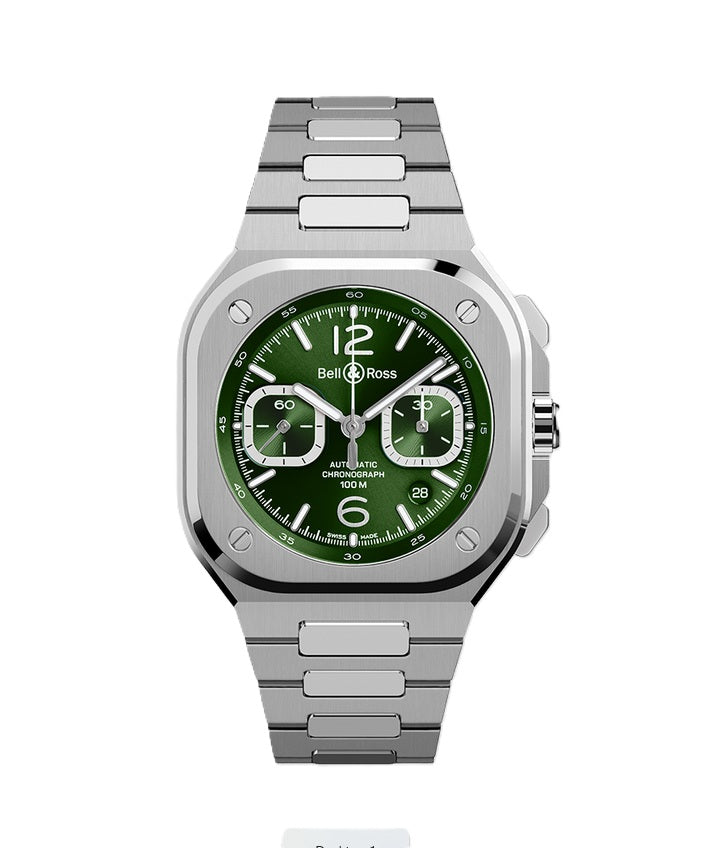 Bell &amp; Ross BR-05 Chrono Green Steel BR05C-GN-ST/SST