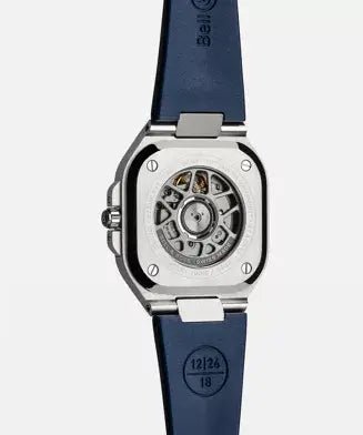 Watch with blue strap and visible brand logo on a light gray background

Bell & Ross BR-05 Blue Steel BR05A-BLU-ST/SRB Bandiera Jewellers