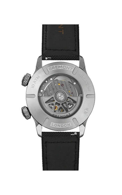 Watch with black strap and visible brand name on a white background

Bremont Altitude MB Meteor Orange Barrel ALT42-MT-TI-SIOR-L-S Bandiera Jewellers