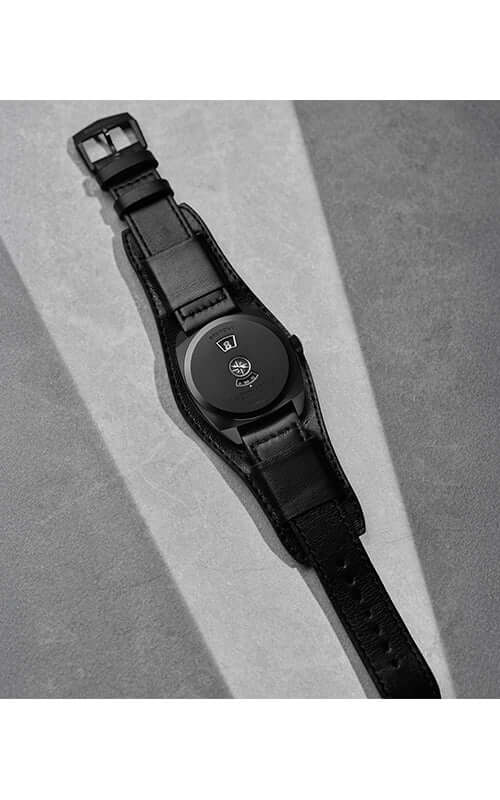 Black watch with a strap on a gray background

Bremont Terra Nova Jumping Hour Stealth Black TN38-JH-DLC-CC-L-S Bandiera Jewellers