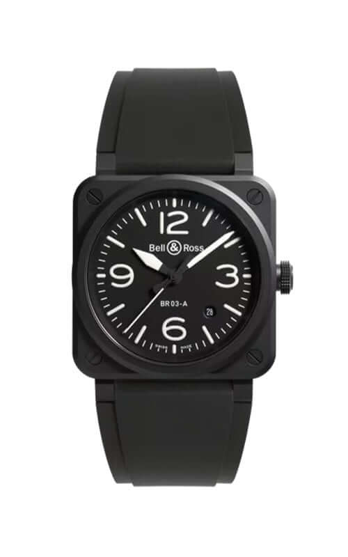 Bell &amp; Ross BR-03 Black Matte BR03A-BL-CE/SRB Bandiera Jewellers