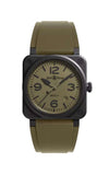 Green watch with a beige face on a white background

Bell & Ross BR-03 Military Ceramic BR03A-MIL-CE/SRB Bandiera Jewellers