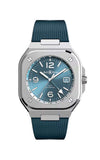 Watch with blue strap and blue dial on a white background

Bell & Ross BR-05 GMT Sky Blue BR05G-PB-ST/SRB Bandiera Jewellers