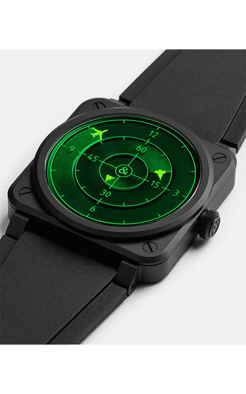 Bell & Ross BR-03 Green Radar Ceramic BR03A-GRDR-CE/SRB Bandiera Jewellers