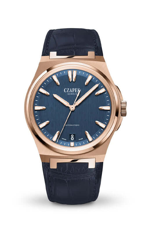 Czapek &amp; Cie Antarctique Mount Erebus Deep Blue &amp; Rose Gold Bandiera Jewellers