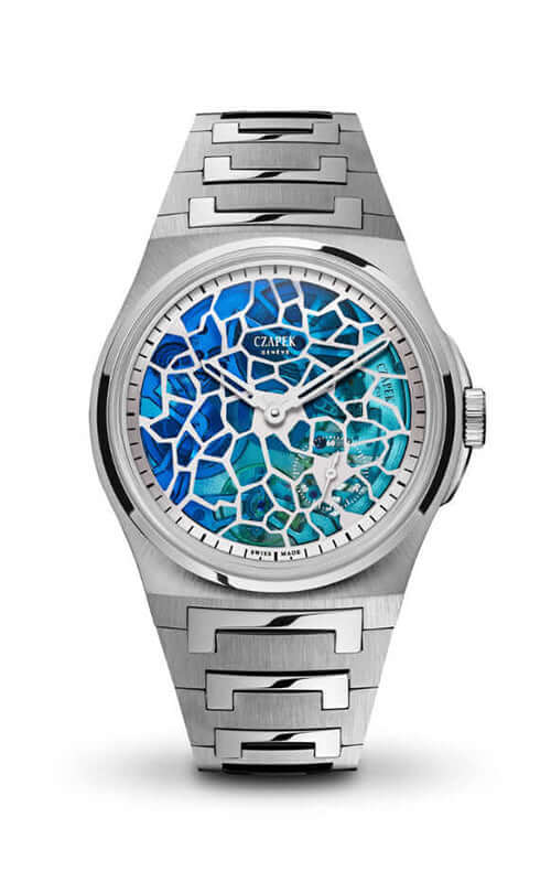 Czapek & Cie Antarctique, Squelette Plique-à-jour, Polar Blue Bandiera Jewellers