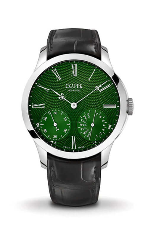Czapek &amp; Cie Quai des Bergues Emerald Green S Bandiera Jewellers